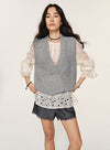 Cashmere dyb V-hals vest