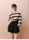 Candy Striped Round Neck Long Sleeved T-Shirt