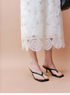 Elegant Hollow Lace White Skirt