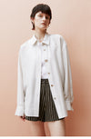 Texture White Long Sleeved Shirt