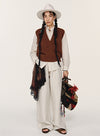Cashmere dyb V-hals vest