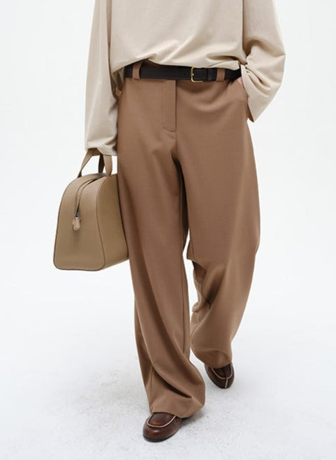 【COLOR iN ID】True wide slacks pants Infftru Classic Straight Wide-Leg Pants | Full Length