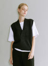 Yak Wool V-Neck Sleeveless Vest