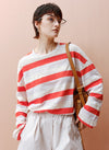 Candy Striped Round Neck Long Sleeved T-Shirt