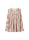 Candy stribet rund hals langærmet T-shirt