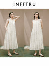 Printed Linen Sleeveless Elegant Dress