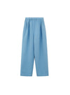 Cotton Wool Blend Wide-Leg Casual Pants