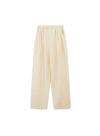 Cotton Wool Blend Wide-Leg Casual Pants