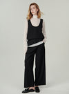 Dual Waistband Wide Leg Pants