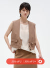 Big U-Neck Triple-Button Vest