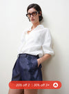 Sommer linned stribede shorts