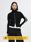 Cropped Wool Zip-Up Cardigan