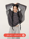 Gray Casual Hoodie