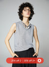 Gray V Neck Basic Tank Top