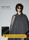 Gray Wrap Style Long Shawl Coat