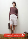 Sommer linned stribede shorts