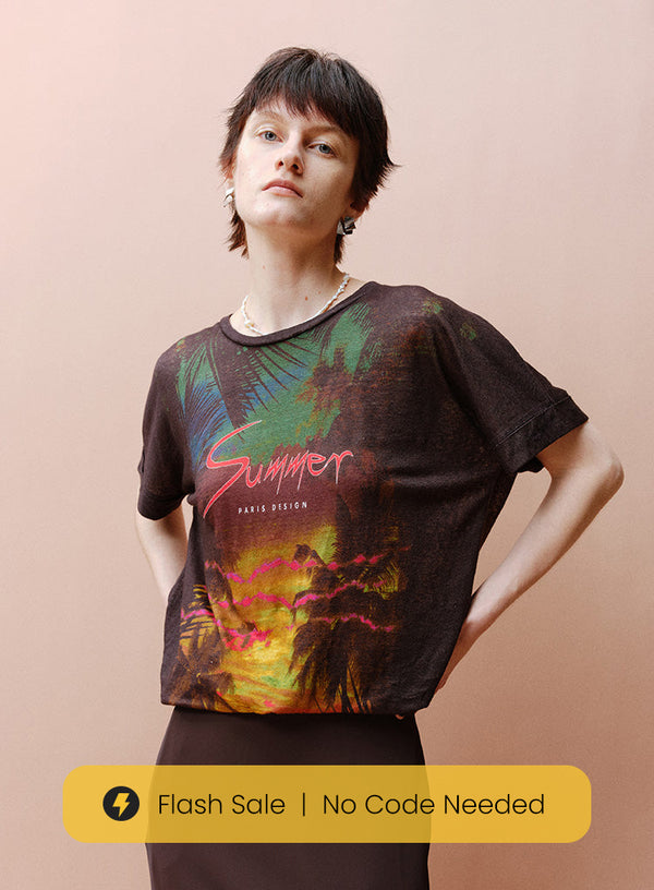 Kortærmet T-shirt med tryk
