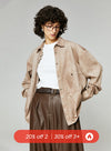 Khaki Retro Suede Shirt