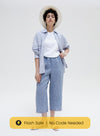 Linen Embroidered Casual Wide Leg Pants