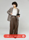 Vintage PU Wide-Leg Leather Pants