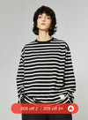 Candy stribet rund hals langærmet T-shirt