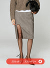 Slit Design Lady Wool Skirt