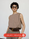 Shoulder Padded Sleeveless Tank Top