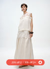 Linen Bubble Hem Skirt