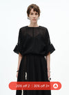 Drop-Shoulder Drawstring Top