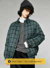 Plaid Short White Goose Down Jacket