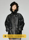 Retro Silhouette PU Leather Jacket