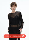 Sheer Ribbed Cover-Up Top