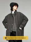 Striped Wool Blend Tweed Coat