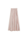 High Waisted Pleated Long Skirt