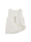 U-hals Botton Up Strap Vest Tank Tops