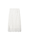 Elegant Hollow Lace White Skirt