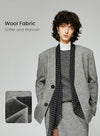 V-Neck Wool Suit Jacket