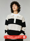 Wool Striped Polo Sweater