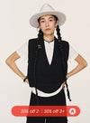 Cashmere dyb V-hals vest