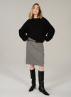 Plaid Wool Pencil Skirt