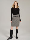 Plaid Wool Pencil Skirt